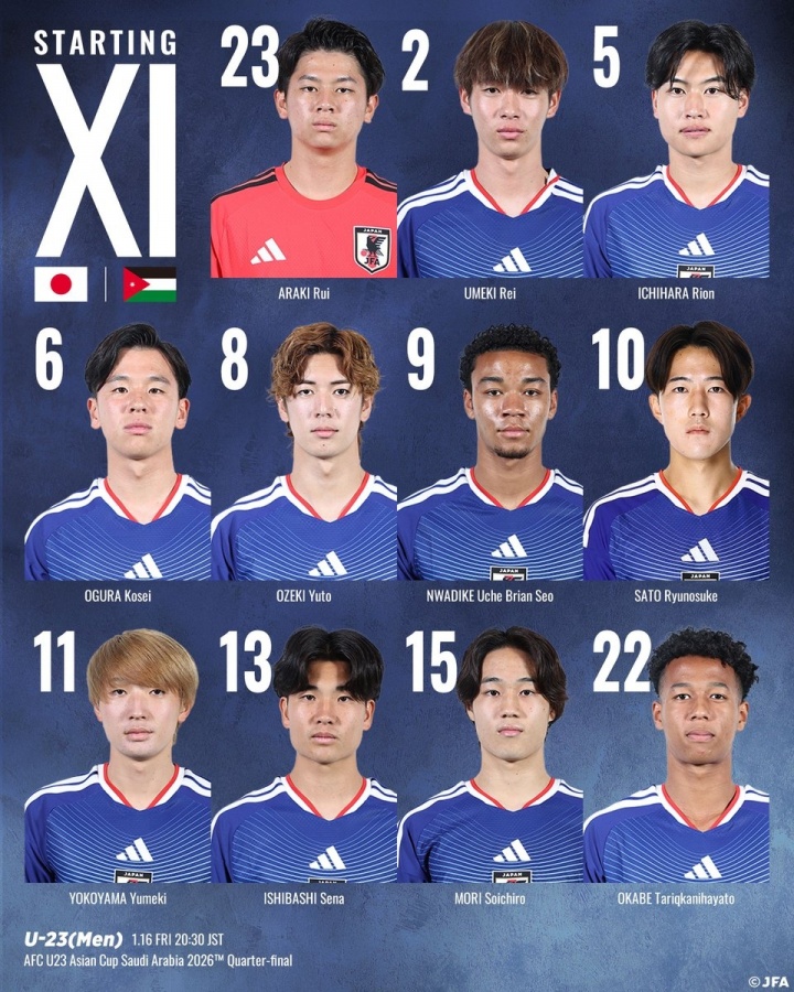 LOL竞猜-U23亚洲杯淘汰赛日本vs约旦首发:佐藤龙之介、大关友翔出战
